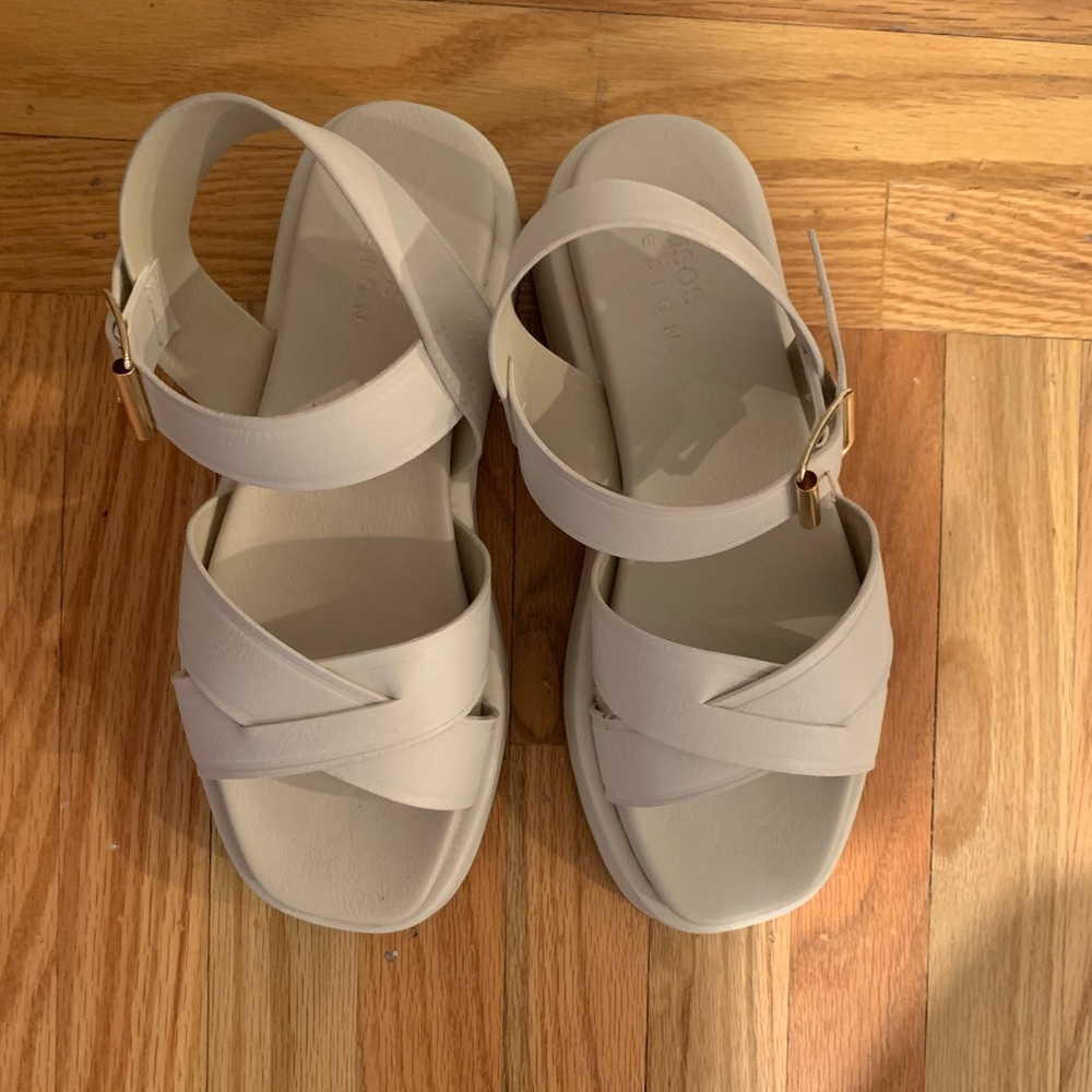 ASOS Off White Platform Sandals